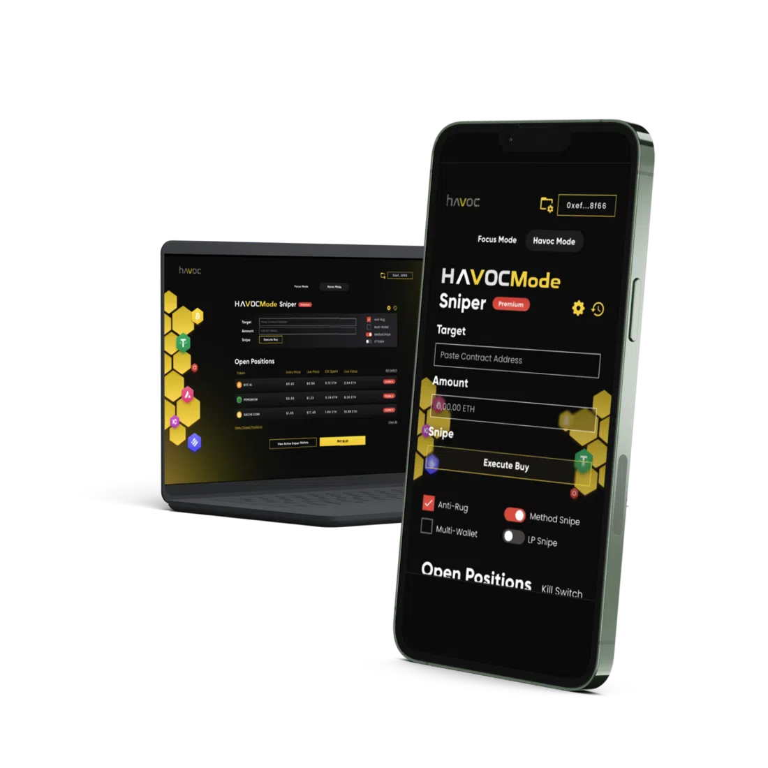 Havoc dApp on laptop and phone